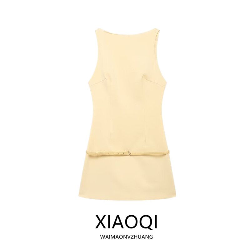 Fashion Style 2024 Autumn New Women's Clothing with Belt Silm Stretch Sleeveless Jumpsuit Skirt 8713777