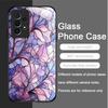 Luxury Flower Marble Texture Tempered Glass Phone Case for Samsung Galaxy A73 A72 A55 A54 A53 A52 A24 A36 A14 A31 5G Hard Cover