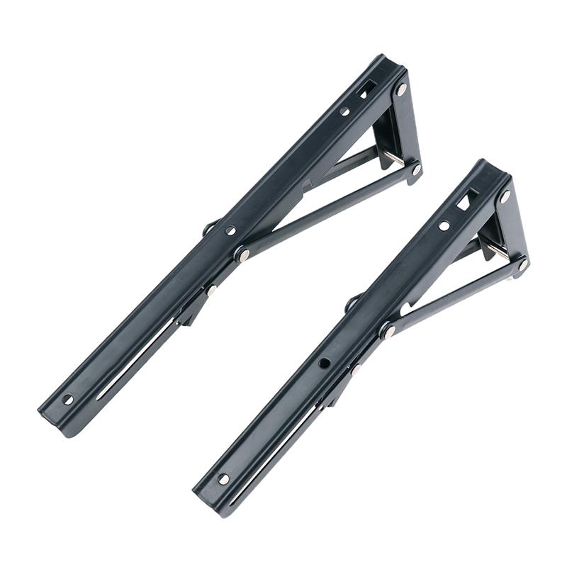 1/2Pcs Cold Rolled Steel Collapsible Shelf Heavy Duty Triangle Folding Angle Shelf Bracket For Table Work Bench Wall Mounted