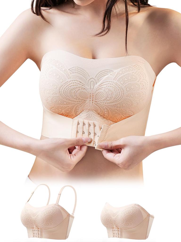 Strapless bra that fall tube dangling triple stringless high highly makes you look beautiful breasts and bra [veimia] won't off, top, [wireless,