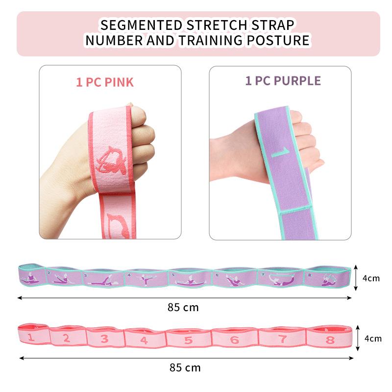 2 Pieces Stretch Strap for Kids Dance Elastic Band for Children Gymnastics Stretching Strap Resistance Ballet Bands Multi-Loops