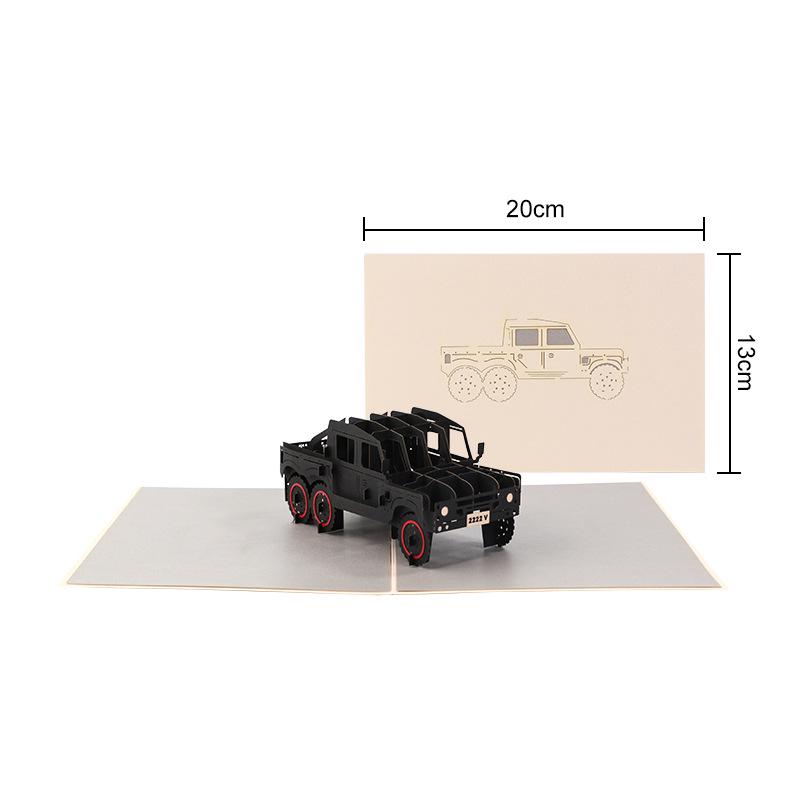 3D Pop-up Jeep Father s Day Card - Paper Carving Blessing for Dad