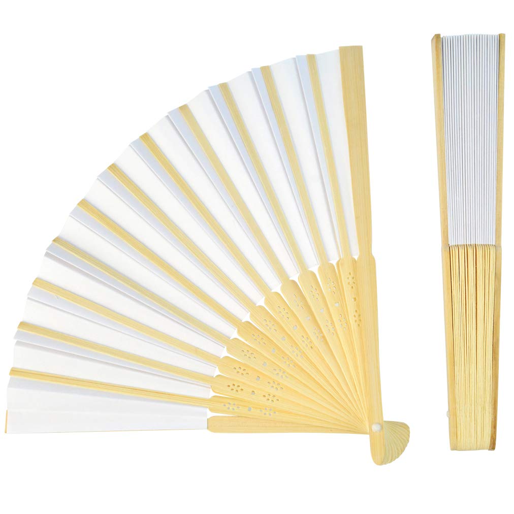 Cnomg Folding Painting Solid White 30-Pack Fans, Fans, Color, DIY, Foldable,