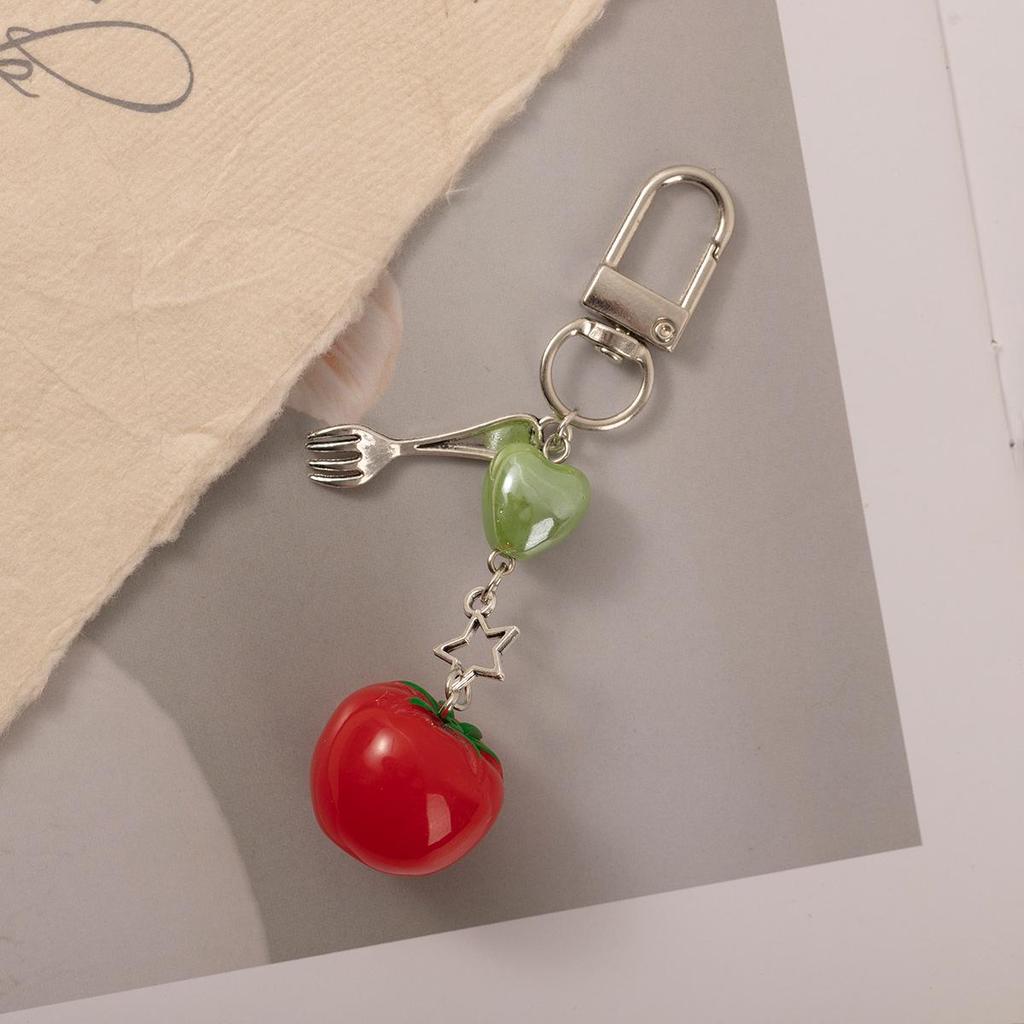 Charming Fruit Tomato Phone & Bag Beaded Keyring