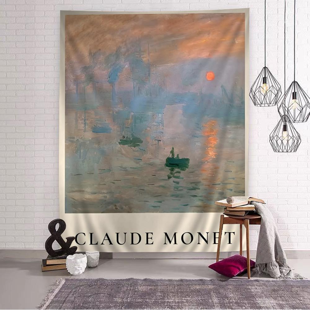 Impressionism Artist Claude Monet Chart Tapestry Bohemian Wall Tapestries Mandala Wall Art Decor