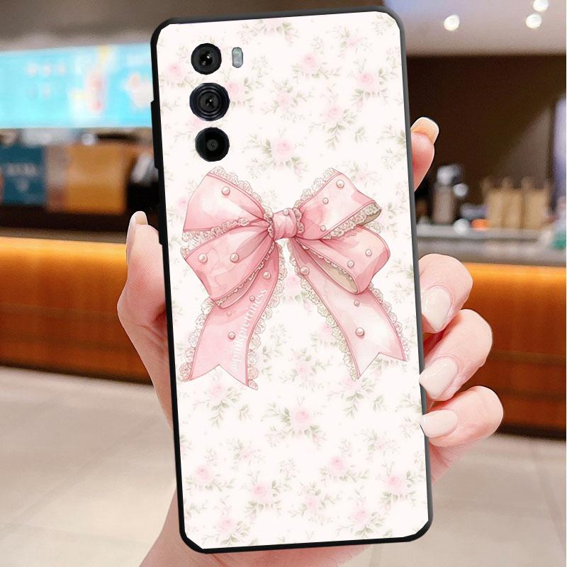 Pink Bow Tie Funda Phone Case For Motorola Edge 50 40 Pro 60 50 40 30 Ultra Neo Fusion Moto G Play G Stylus G Power G