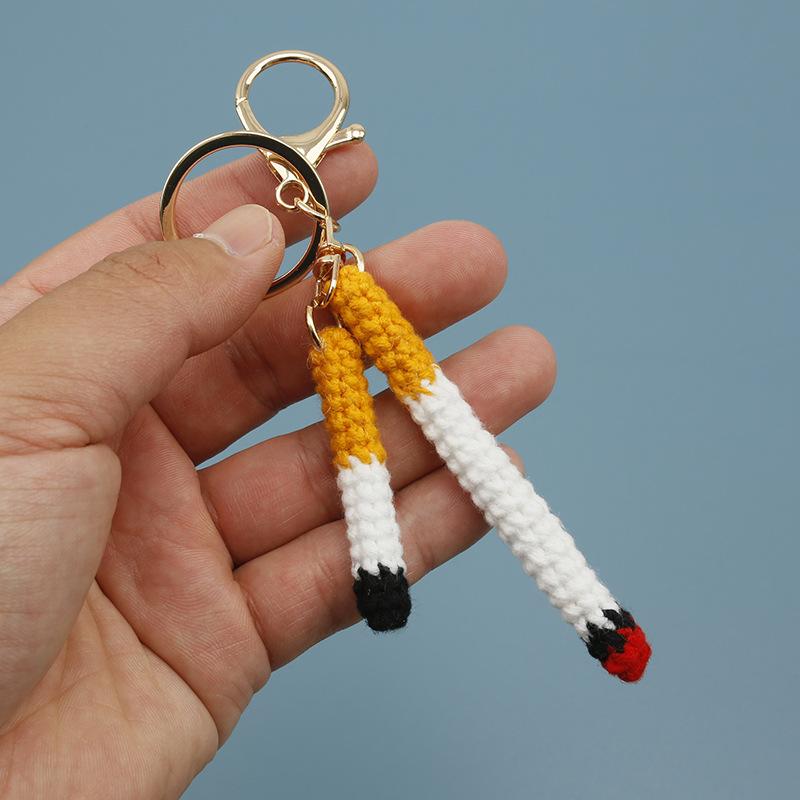 Portachiavi Crochet Sigaretta Portachiavi Lavorati a Maglia Ciondolo Creativo per Borsa Accessori Portachiavi