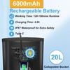 Portable Camping Shower with Rechargeable Pump - 6000mAh Outdoor Shower Kit W/ 20L Foldable Bag for Travel, Garden & Car Wash