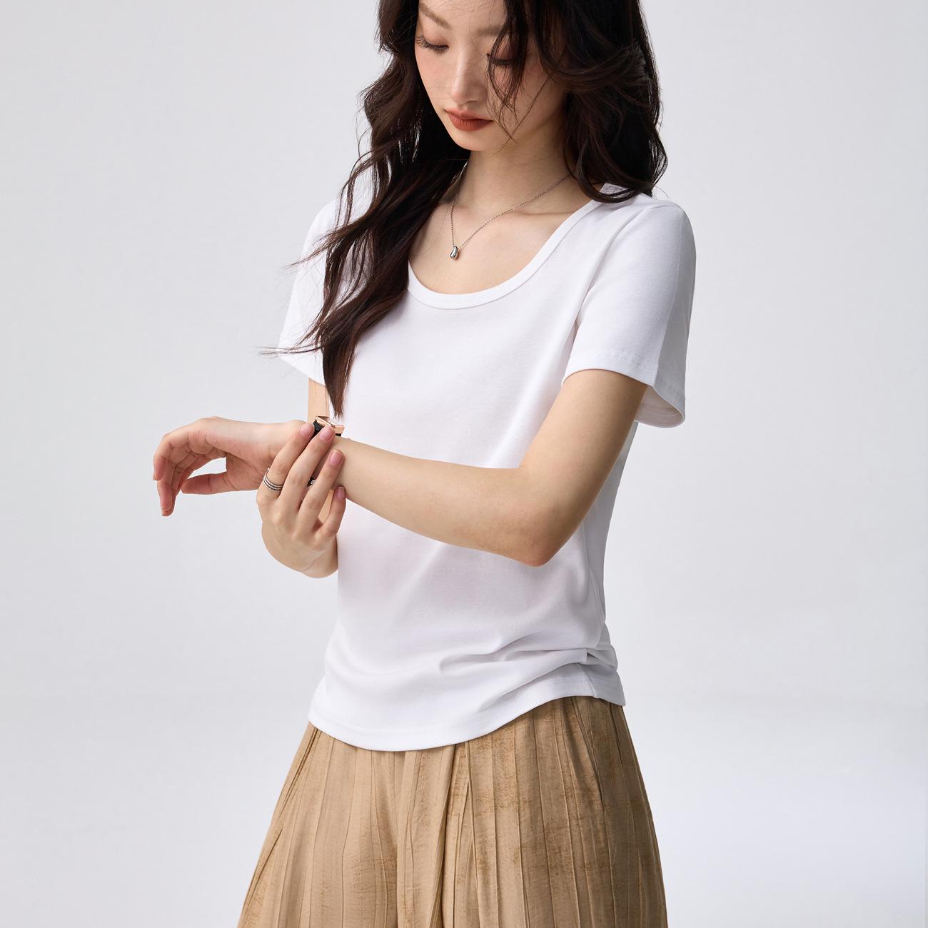 Women s Summer Loose Fit Short Sleeve Pure Cotton T-Shirt S