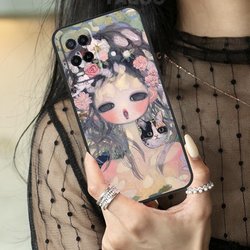Cartoon Aesthetic Aya Takano Case For Oppo A80 A60 A40 A17 A57 A77 A74 A54 A94 A78 A98 A18 A38 A58 A96 A76 A16 A15 A5 Pro