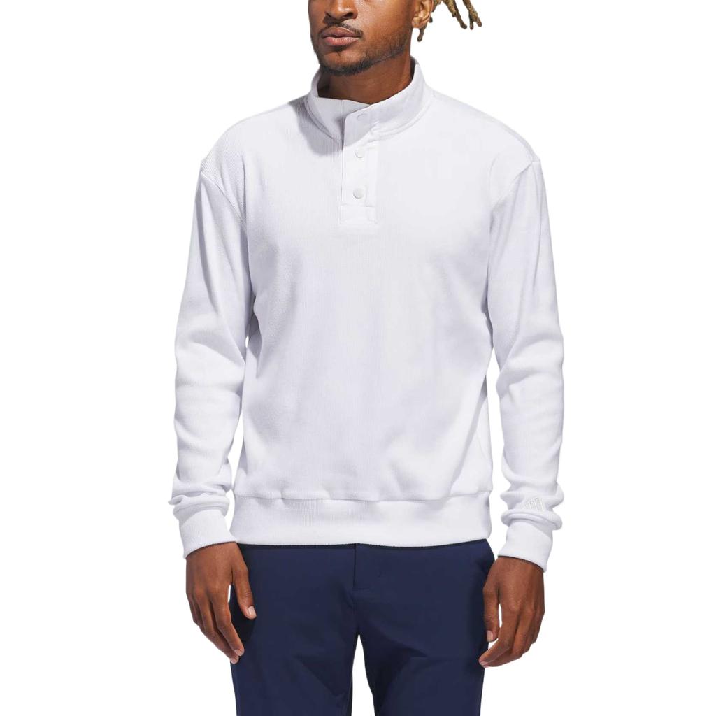 Adidas Go-To Cosy Sweatshirt Solid Color Stand Collar Fitted Golf Shirt Men Tops JJ1723