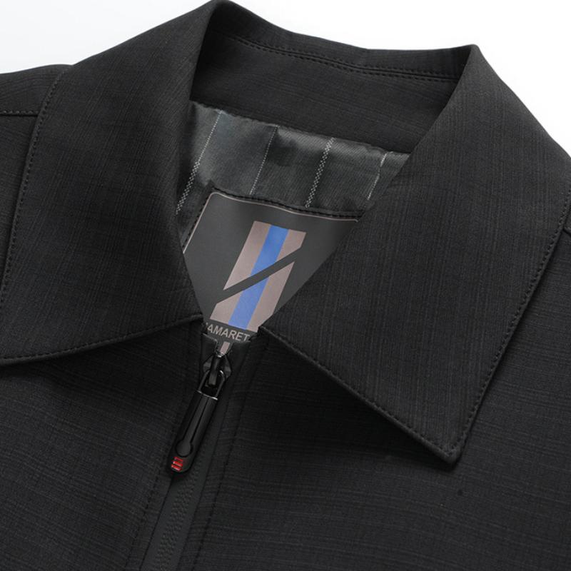 Middle-aged Men's Spring and Autumn Style Men's Coat Jacket Solid Color Casual Lapel Men's Clothing