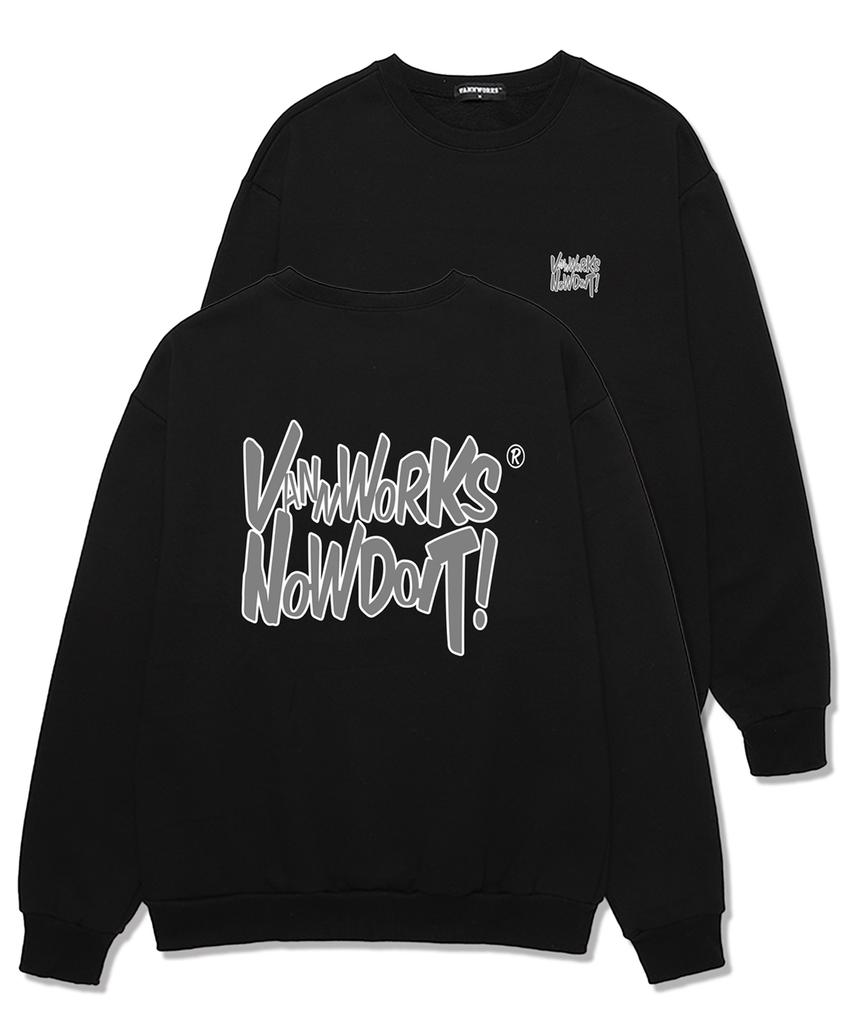 VANNWORKS Now Doit Outline Oversized Sweatshirt (Vls0085) Black