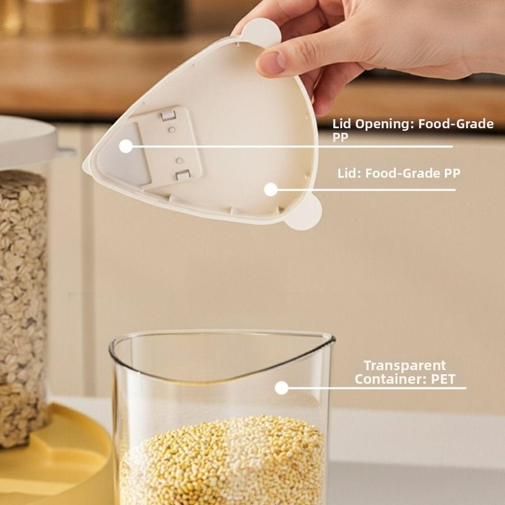 Transparent 6-Grid Storage Container Rotating Cereal Organizer New Grain Dispenser  Food Storage
