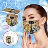 10PC Adult Flowers Cat Cartoons Printing Three-Layer Disposable Protective Mask