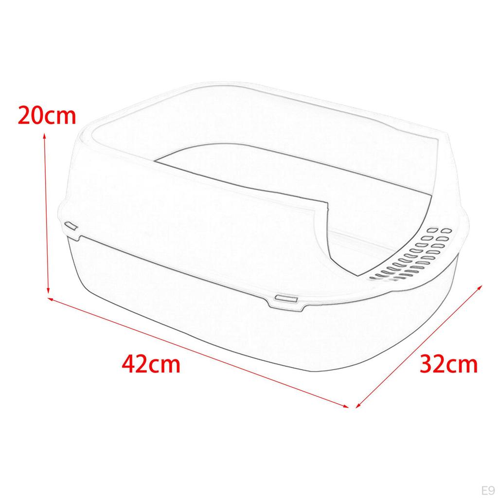 Cat High Side Sifting Anti Splashing with Litter Shovel Open Top Tray for Indoor