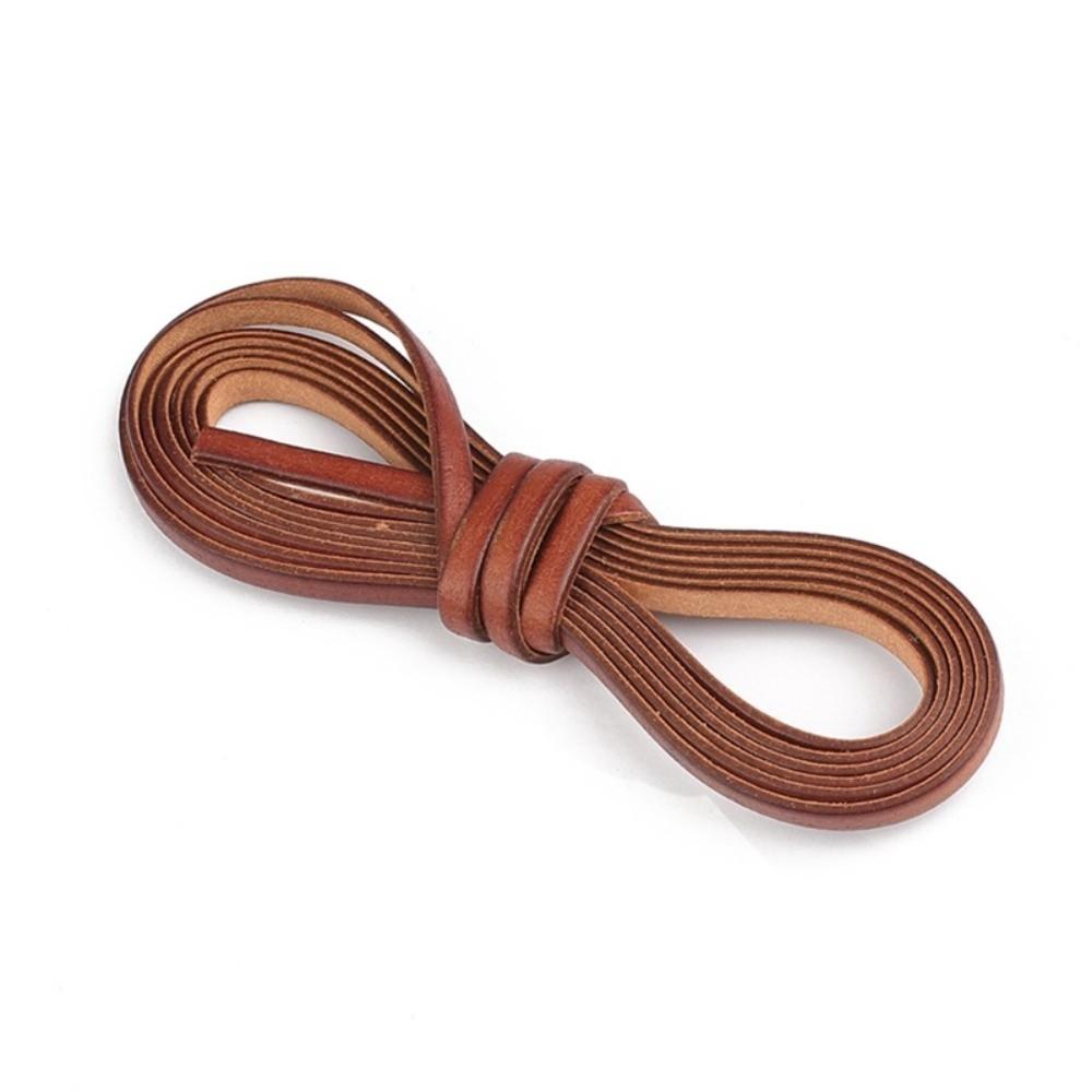 Round Genuine Cow Leather Cord 2 Meters Leather Strip Leather Thong Cord Handmade Flat Braided Leather Cord DIY Jewelry Making