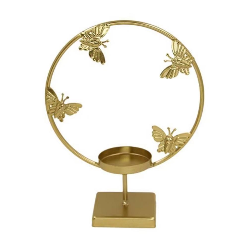 Gold Iron Candle Holder Exquisite Desktop Tealight Holder  Wedding Props