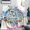 1PC Tamagotchi Print Flannel Blanket, High quality Comfortable for All Seasons, Home Decor, Warmth and Comfort, Perfect for Christmas Gifts189