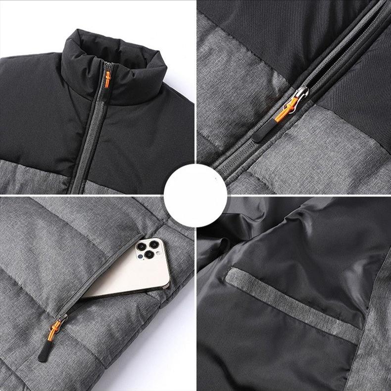 Men's Outerwear Thermal Cotton Vest Waistcoat Men's Outdoor Sports Stand-up Collar Cotton Jacket Down Vest
