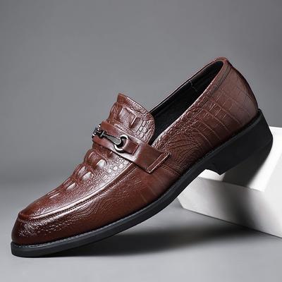 Men Loafers Leather Business Moccasin Crocodile Style Footwear Fashion Slip On Driving Casual Shoes Classical Dress Man Shoes
