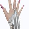 European-Style 48cm Patent Leather Fingerless Opera Gloves for Evening, Party, and Bridal Wear