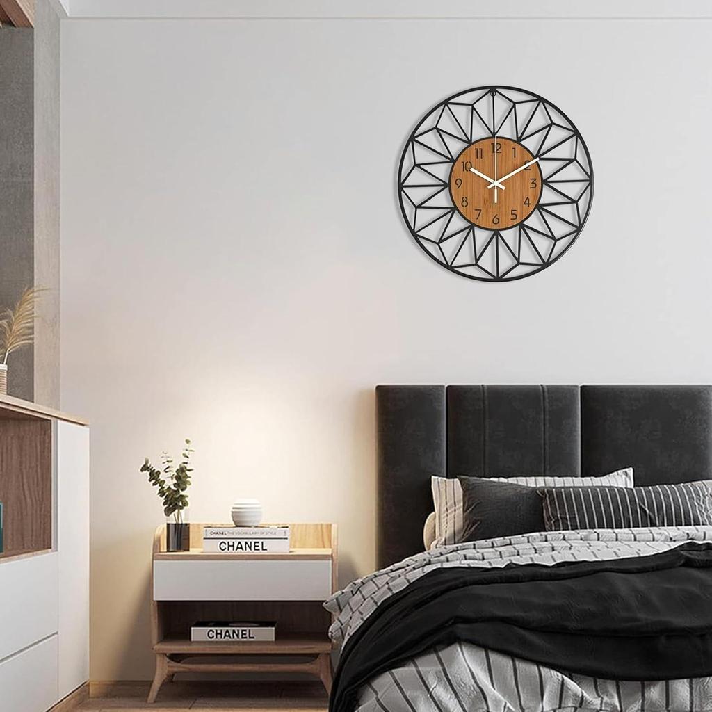 50 Cm / Stylish Metal Wall Clock for Living Room | Modern Antique Hanging Wall Watch for Bedroom, Hall, Dining, Office