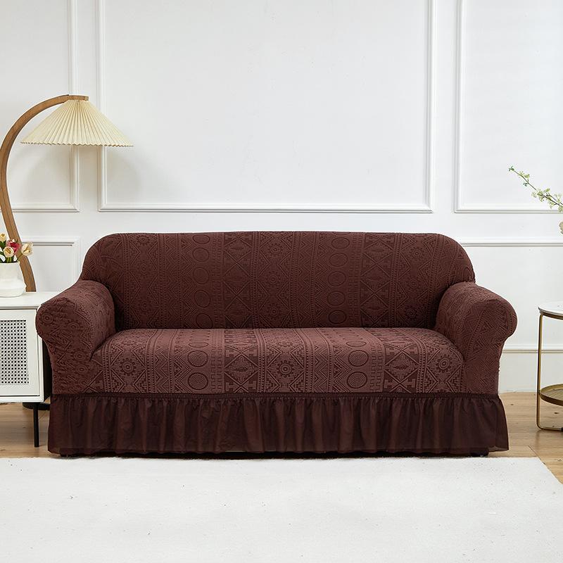 Towel Jacquard Sofa Cover Skirt Elastic Sofa Cover Living Room Combination Non-Slip Elastic Sofa Cover