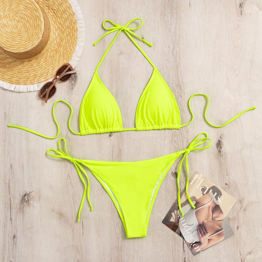 Europejsko-amerykański strój kąpielowy bikini z rozcięciem i odkrytymi plecami dla seksownej gorącej dziewczyny