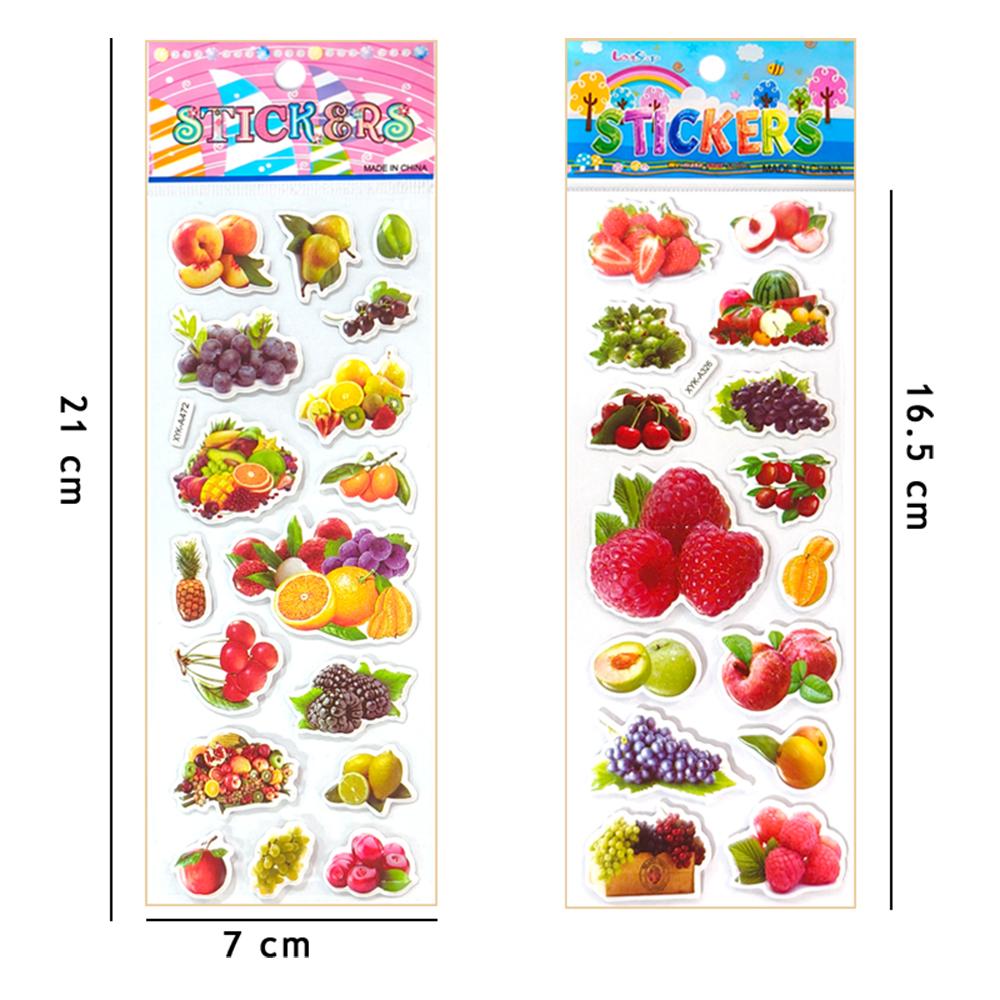 10 Sheets 3D Puffy Stickers Fruit Vegetable Bulk Stickers Scrapbook Decoration Birthday Festival Gifts for Adult Boy Girl