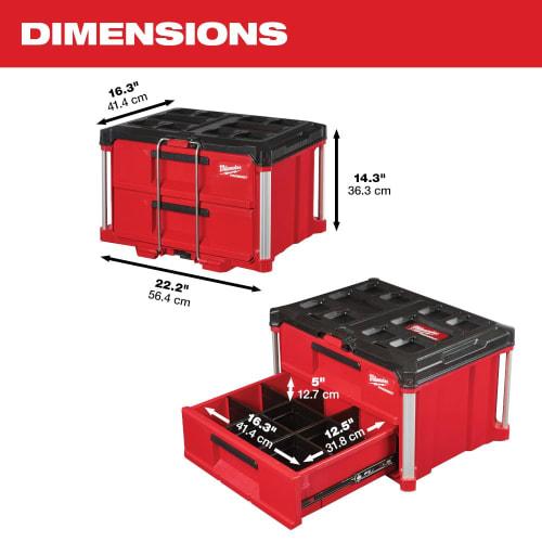 Milwaukee Box Tool, 2-Drawer Packout, 48-22-8442