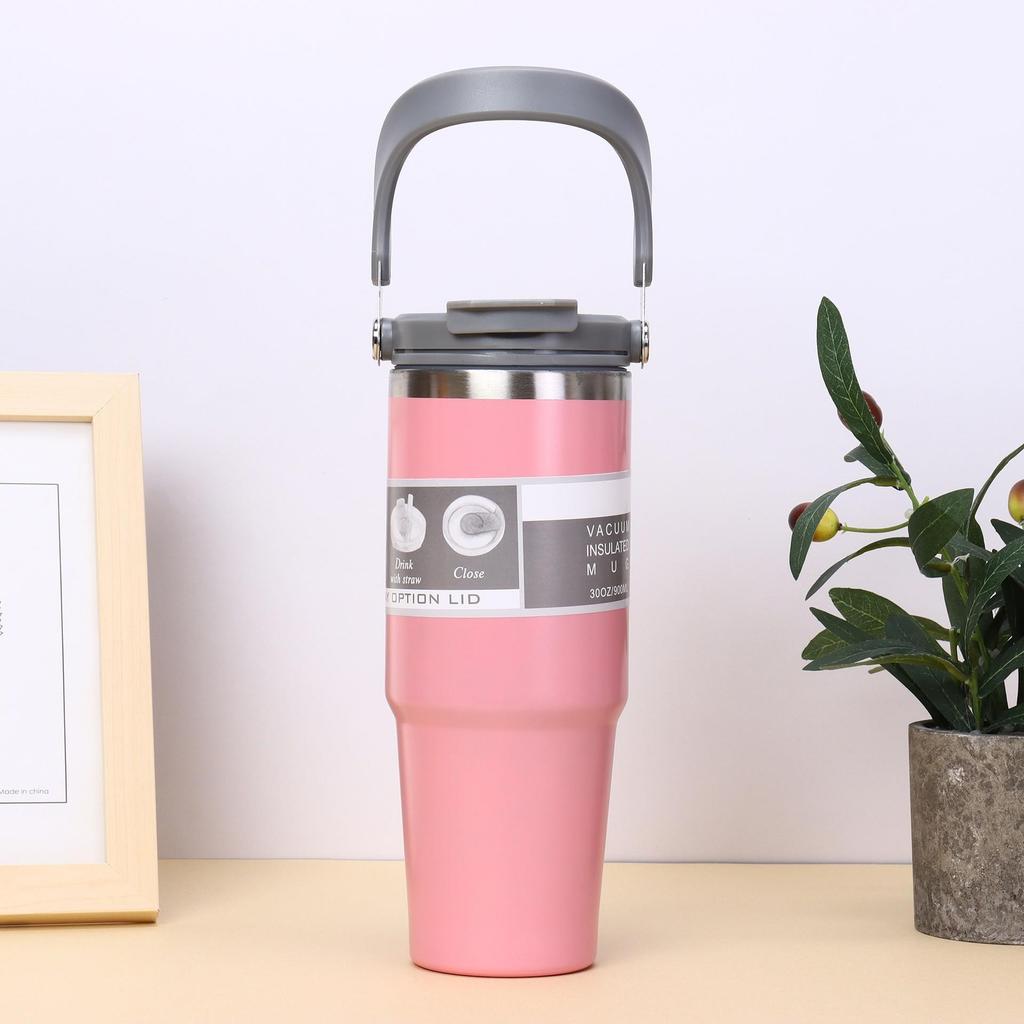 30oz Portable Stainless Steel Double-Walled Car Thermos Cup