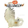 Luxurious Princess Half Face Mask With Natural Ostrich Feathers Ideal For Performances And Parties