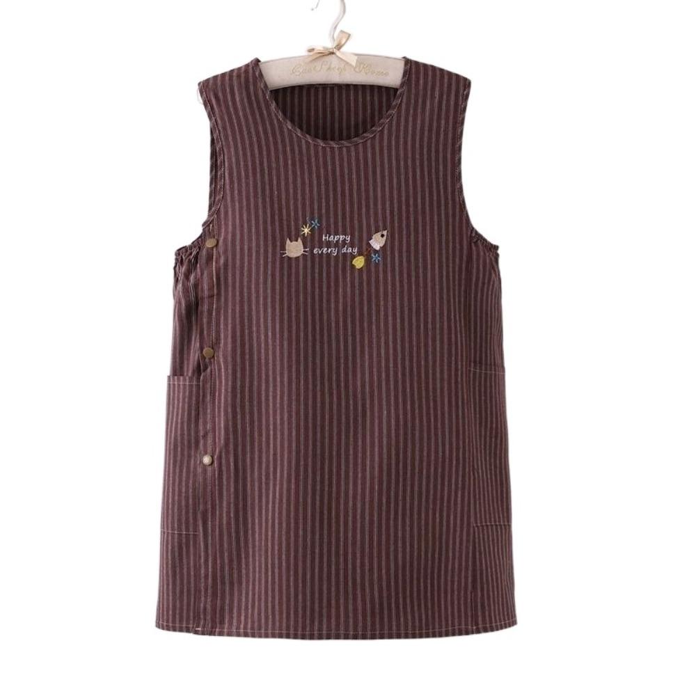 Oil-Proof Kitchen Aprons Breathable Vest apron Work Clothes Striped Sleeveless Aprons  Women's