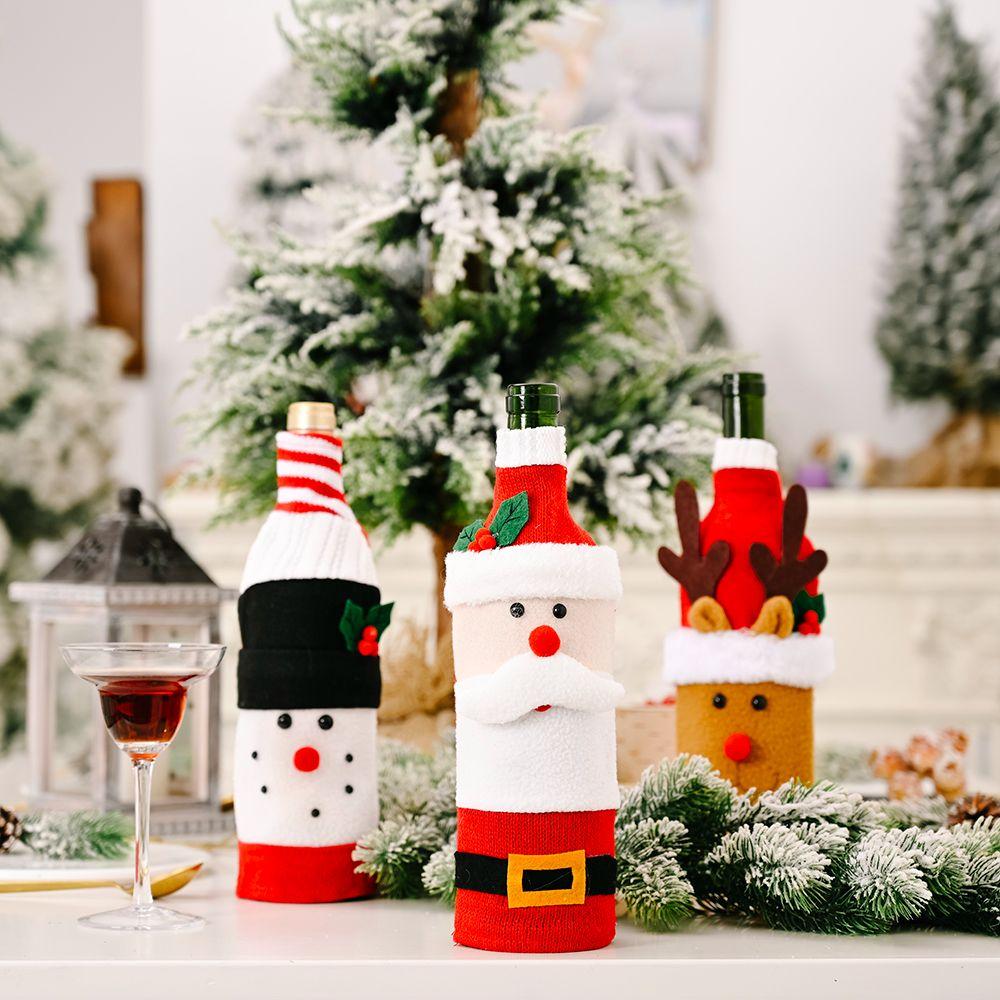 

Рождественские украшения Рождественская крышка для винной бутылки Сумка для винной бутылки Крышка для бутылки красного вина