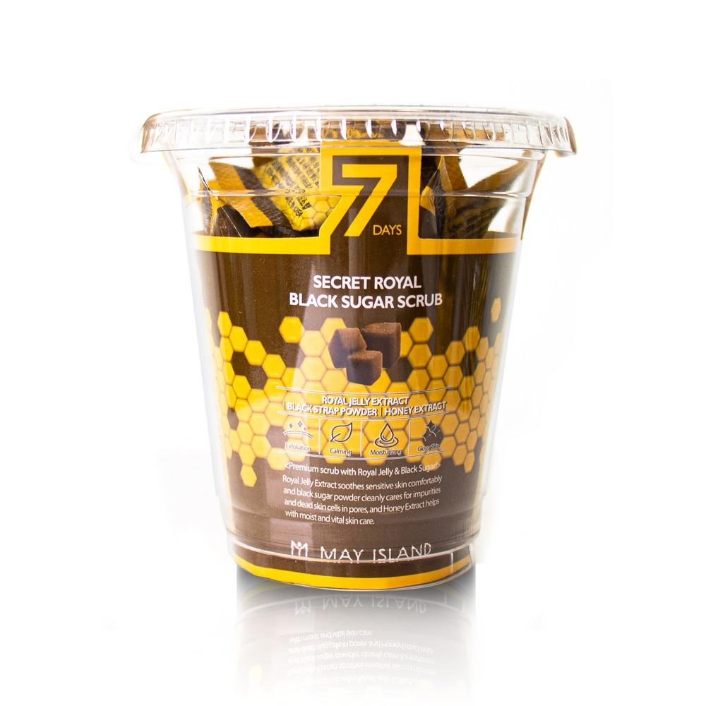 

May Island 7 Days Secret Королевский скраб с черным сахаром (5 г * 12 шт.) 1 пакет