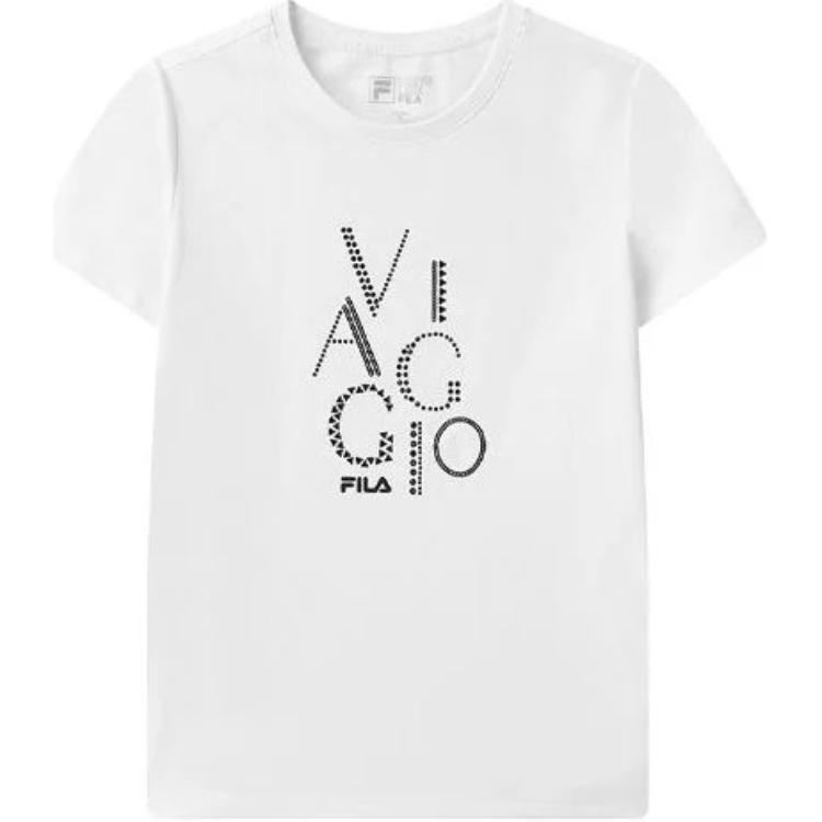 

Футболка с коротким рукавом и логотипом FILA со стразами, женские топы, белая F11W122117F-WT M