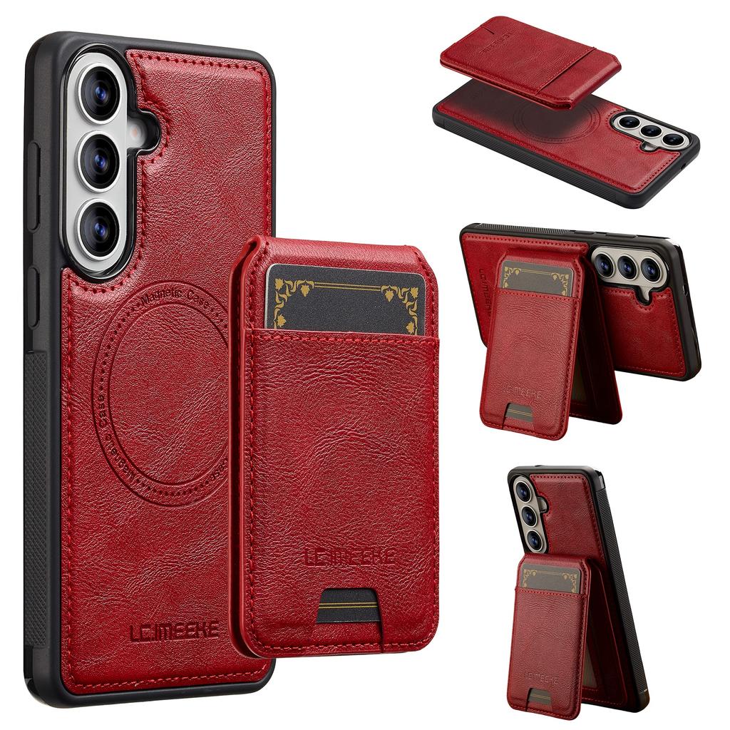 LC.IMEEKE L3 For Samsung Galaxy S26+ Magnetic Case Detachable Card Holder Leather TPU Mobile Cover