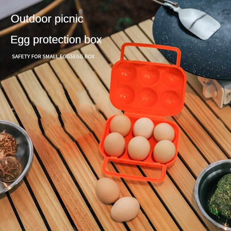 

Portable Plastic 6 Girds Eggs Storage Box Crisper Outdoor picnic portable plastic Egg box Case Folding Basket Portable Carry