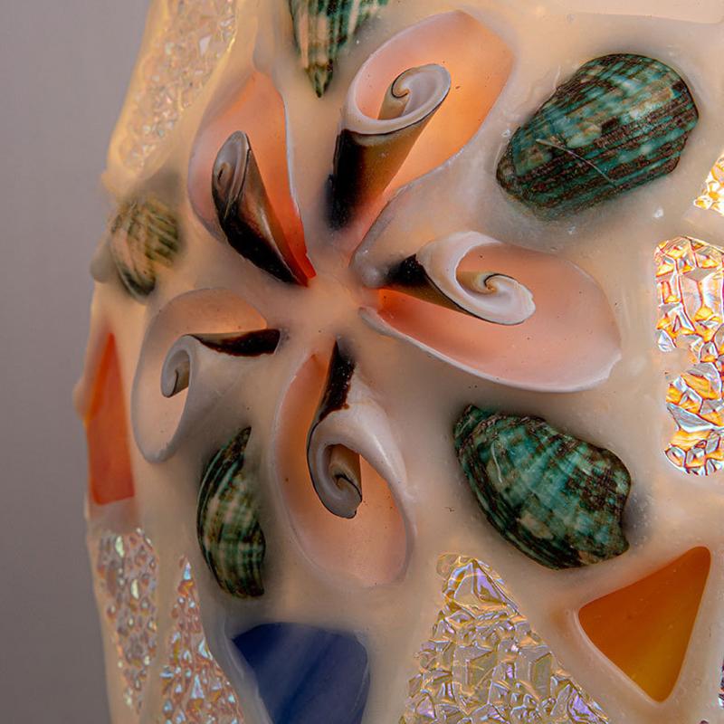 Mediterranean Sea Shell Hanging Light Ceiling Color Seashell Pendant Lamp Dining Room Bedroom LED Chandelier Lighting Restaurant