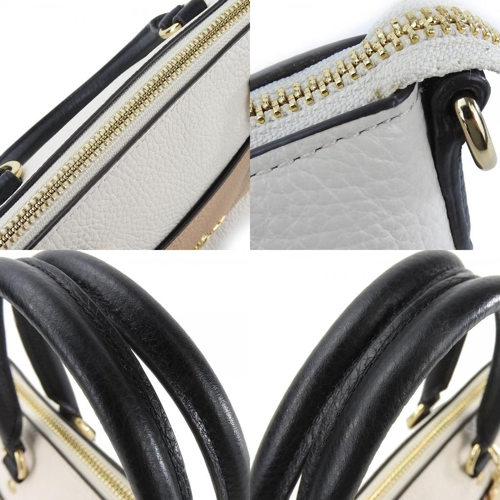 Used COACH Handbag F73715 leather white beige 2WAY
