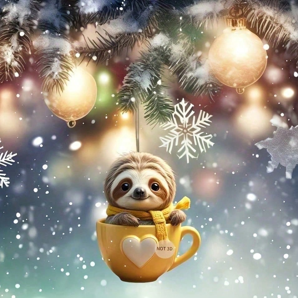 1 Calming Sloth Ornament – Effortless Holiday Adornment | Vehicle, Household, Glass Display, Inventive Present