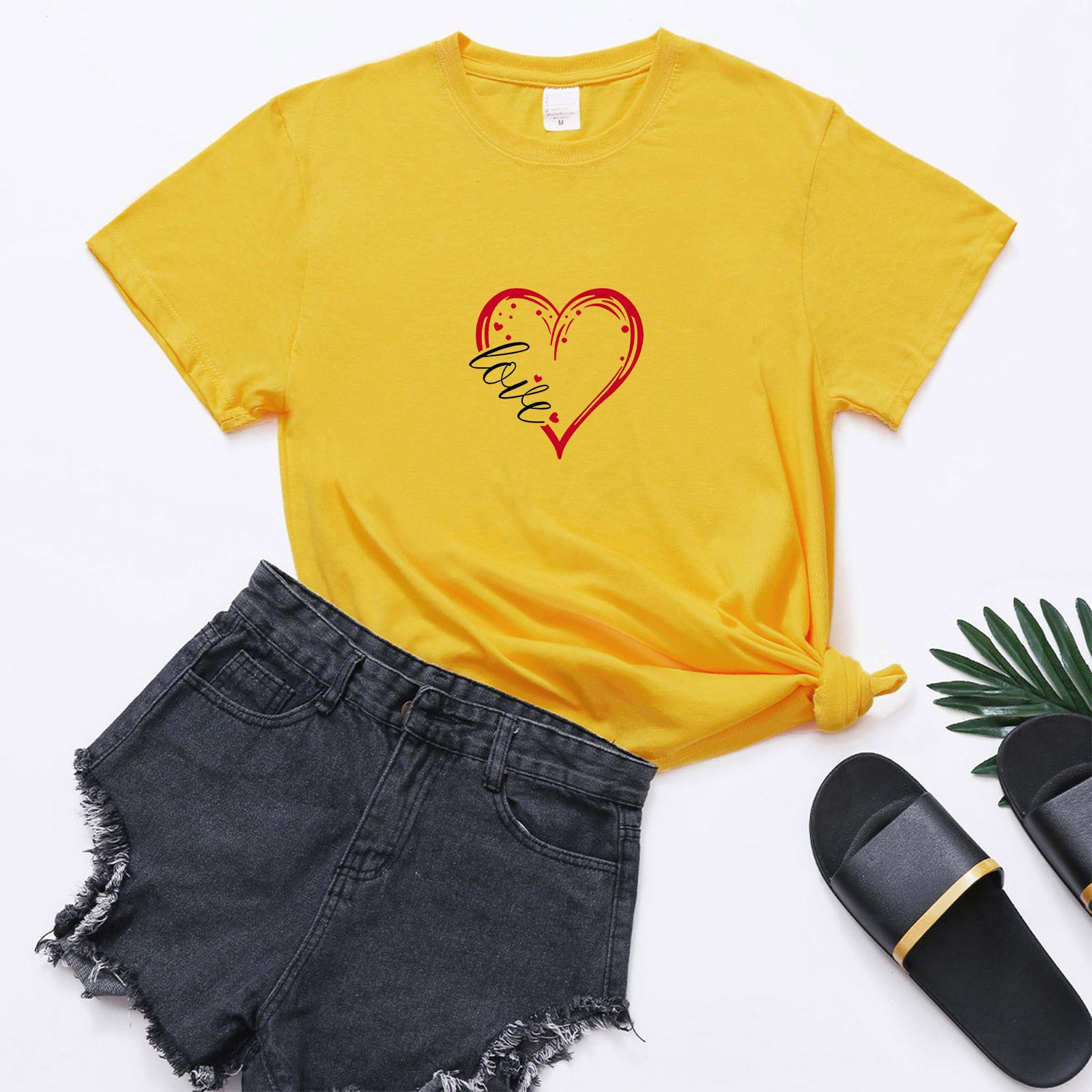 

Футболки с графическим принтом Уличная повседневная одежда с коротким рукавом с принтом XL жёлтый