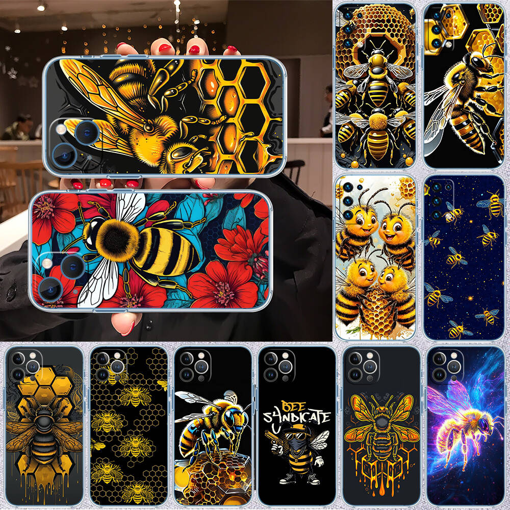Art Bees Cartoon Phone Case for Motorola G14 G15 G24 G30 G31 G32 G34 G41 G42 G51 G52 G50 G60S G60 G62 G72 G71 G73 G84 G85 G200 E32