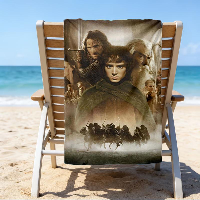 Ultra-Soft Beach Towel with The Lord of the Rings Theme,Ideal for Pool - Camping, Diving - Perfect Travel Essential, Vibrant Beach Towel.