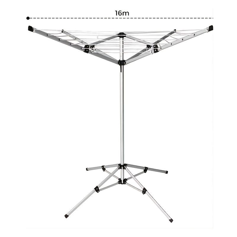 

Портативная роторная сушилка для одежды - 4-рычажная отдельно стоящая стойка для сушки белья с регулируемой высотой, для использования в помещении/на улице чёрный