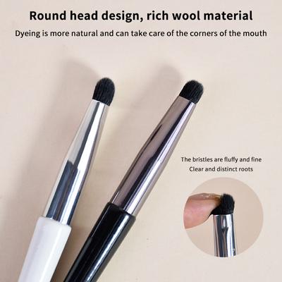 Pincel de Maquillaje para Labios Pincel para Pintalabios Brillo de Labios Uso Dual Pincel para Sombras de Ojos Base Aplicador Herramienta de Belleza Cosmética de Viaje
