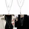 Female Niche Collarbone Chain Three-Layer Bear Star Tassels Necklace Student Simple Temperament Cold Wind Necklace