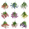 7-Fork Eucalyptus Violet Artificial Silk Flowers for Tabletop & Courtyard Decoration