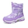 Children's Waterproof Snow Boots with Ice Cleats - Warm, Non-slip, Velvet-lined Winter Boots for Medium To Large Kids, Blue.